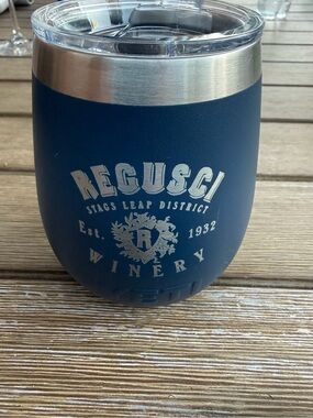 YETI Rambler 10 oz Wine Tumbler Navy Regusci Stags Leap District Winery